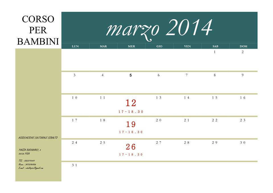 Corso Bambini Pisa 12 marzo 14
