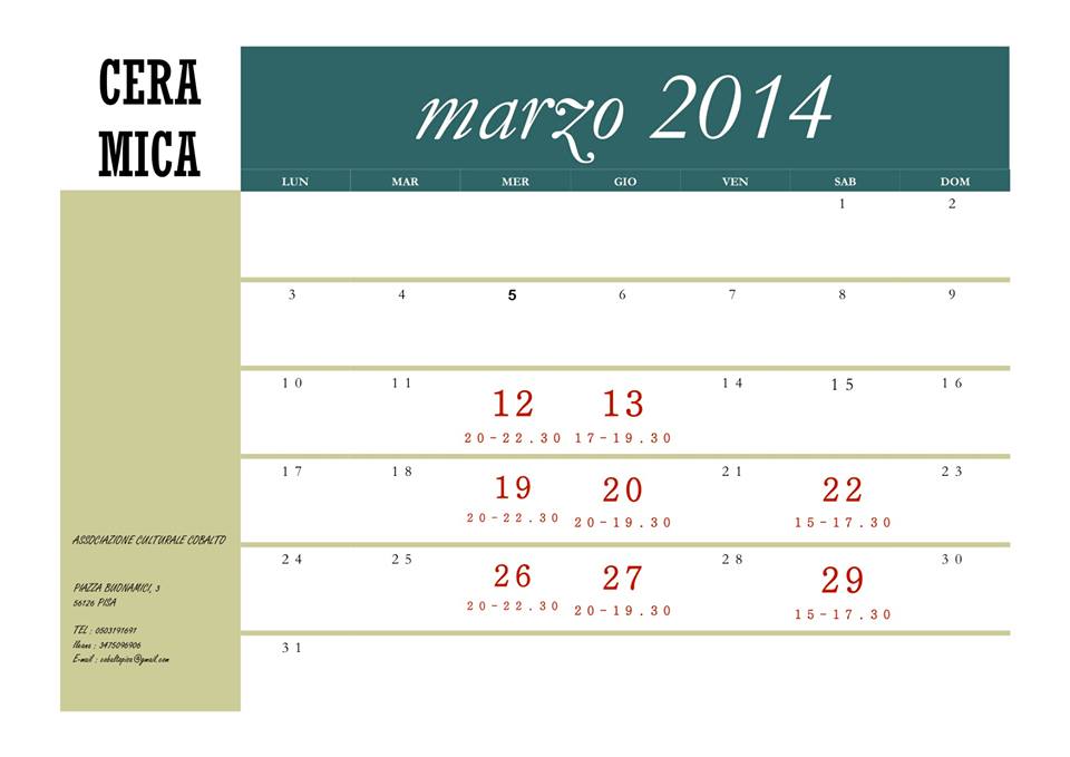 Corso Ceramica Pisa 9 marzo 14