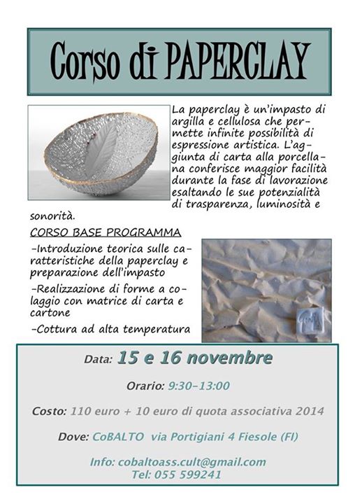 Corso Paper ClayFiesole 15 16 Novembre 14