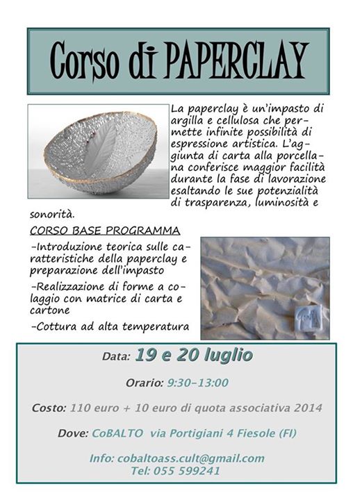 Corso Paper ClayFiesole 19 20 Luglio 14